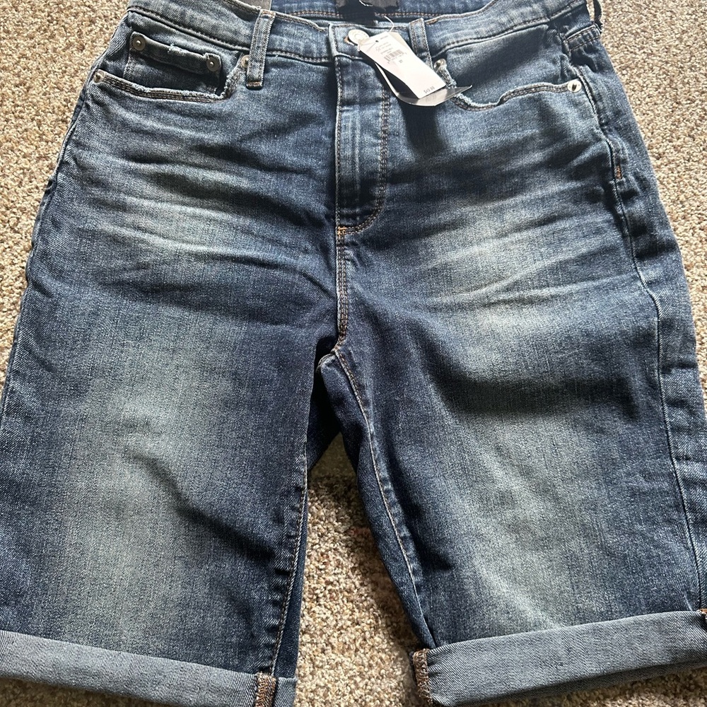 Banana Republic 10” soft denim shorts.